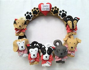 Guirlanda Patinhas Boas-vindas com 7 Pets