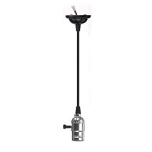 Pendente Industrial Retro Com Interruptor Cor Prata