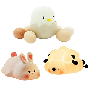 Luminária Fofa Recarregável Com Dimmer Anti Alérgica Bebê