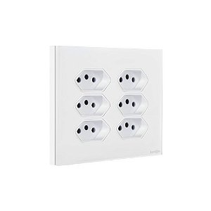 Tomada Sextupla Glass Espelho Em Acrílico 4x4 Lumenx