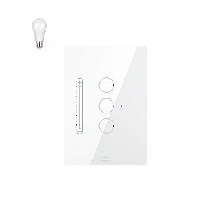Interruptor Dimmer Zigbee 3 Botões Para Lâmpada 4x2 Dometek