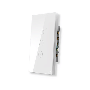 Interruptor Wifi Sem Neutro Tuya 3 Botões Rf433mhz Alexa