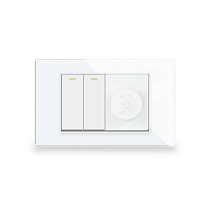 Interruptor 2 Teclas Com Dimmer Painel De Vidro 4x2