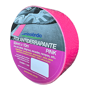 Fita Antiderrapante Adesiva Pink Rosa Piso Escada Rampa 50mm 10 Metros Luminolândia