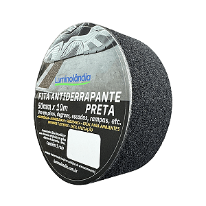 Fita Antiderrapante Adesiva Preta Piso Escada Rampa 50mm 10 Metros Luminolândia