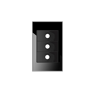 Espelho Tampa Com 3 Furos Painel De Vidro 4x2