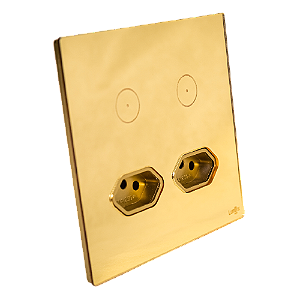 Interruptor Touch 2 Botões Com 2 Tomadas 4x4 Lumenx