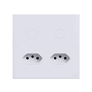 Interruptor Touch 2 Botões Com 2 Tomadas 4x4 Lumenx