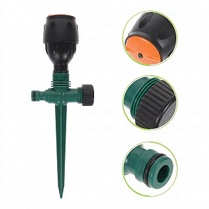Irrigador Sprinkler Jardim Rotação Automática 360° Gramado