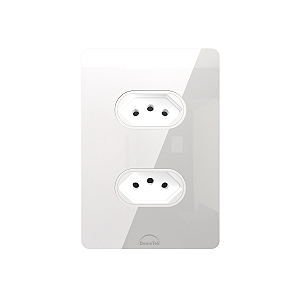 Tomada Dupla 10a Ou 20a Linha Square Brilhante 4x2 Dometek