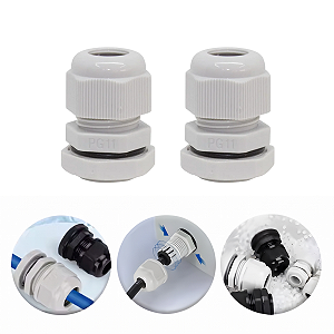 Kit 2 Conector Pg11 M18 Prensa Cabos Nylon Vedado Ip67