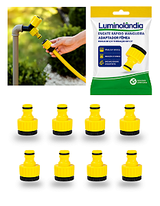 Kit 8 Conector Engate Rápido Macho Rosca 3/4 Redutor 1/2 Irrigação