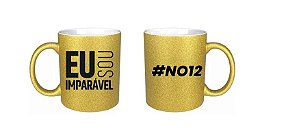 Caneca dourada com GLITTER