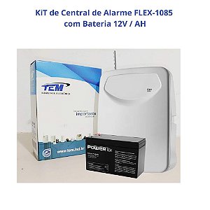 Central de Alarme TEM Flex-1085 com Bateria 12V 4ah