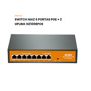Switch POE HAIZ 6 Portas + 2 Uplink 10/100mbps - HZ1008POE