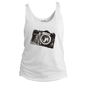 Camiseta regata feminina Câmera Fotográfica