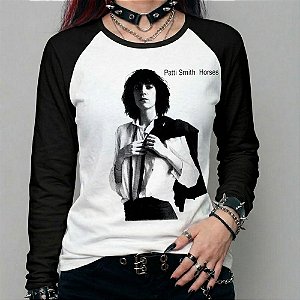 Camiseta manga longa feminina - Patti Smith - Horses.