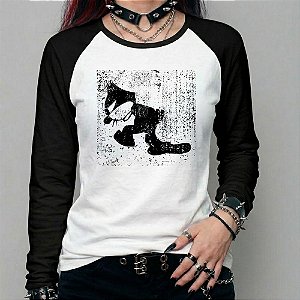 Camiseta manga longa feminina - Gato Félix Bravo.