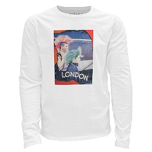 Camiseta manga longa - Postal Londres Anos 80.