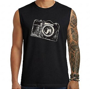 Camiseta regata masculina Câmera Fotográfica