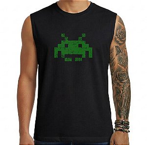 Camiseta regata masculina Space Invaders