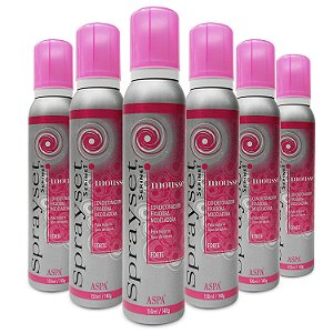 6 Mousses Fixadores Forte - Sprayset 150ml