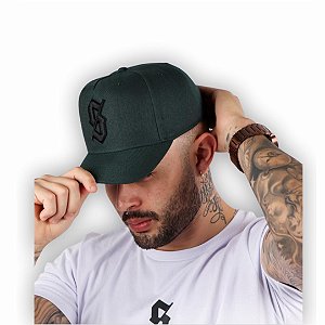 Boné modelo truck verde militar – logo frontal