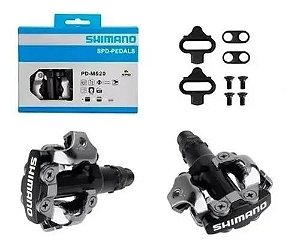 Pedal Mtb Clip Shimano Pd-m520 Preto Com Tacos