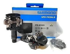 Pedal Clip Mtb Shimano Pd-M505 Preto Com Taquinhos