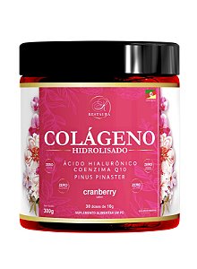 Colágeno Hidrolisado + Ácido Hialurônico + Coenzima Q10 e mais - Sabor Cranberry 300g Restaura
