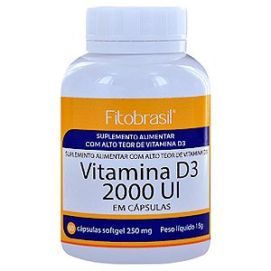 Vitamina D3 em caps 2000 UI - 60 cáps