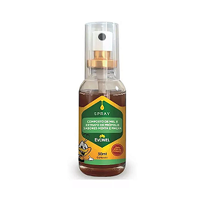 Spray Composto de Mel Extrato de Própolis Sabores Menta e Malva