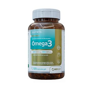 Ômega 3 120 Cápsulas EPA 1000mg / DHA 665mg - Nutrye Selo Meg-3