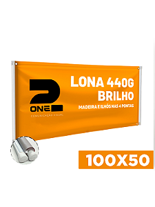 Faixa em lona Personalizada 100x50cm - Lona 440g