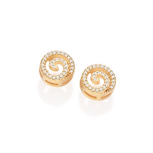 Brinco Formato Espiral , Cravejado Por 60 Zirconia Rommanel