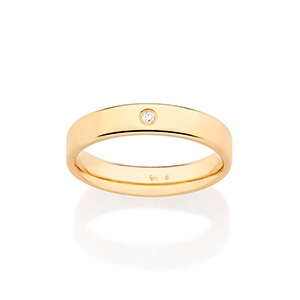 Aliança Lisa com Zircônia Rommanel 513464