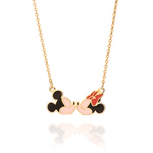 Gargantilha Mickey E Minnie com Aplicação De Resina 50cm Rommanel