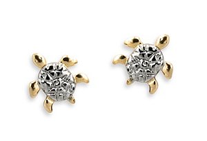 Brinco tartaruga com casco em rhodium Rommanel