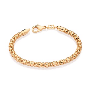 Pulseira tubo vazado com elos 19 cm Rommanel