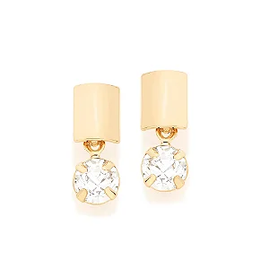 Brinco Retângular com 2 cristais 5246340006 Rommanel