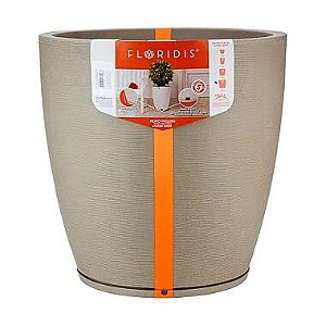 Vaso Plástico Amsterdã Efeito Pedra Grande - 55 x 49 cm