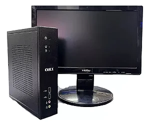Kit Frente De Caixa Mini Pc Oki 4gb Ddr3 Ssd 120gb + Monitor