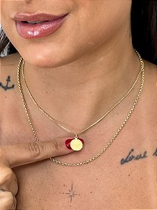 Cordão veneziana com pingente gratidão