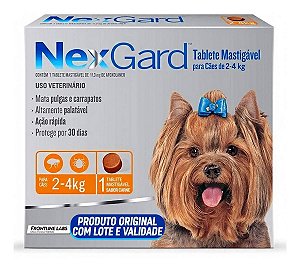Antipulgas E Carrapatos Nexgard Para Cães 2 A 4 Kg 1 Tablete Original