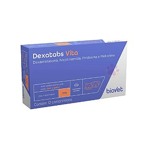 Anti-Inflamatório Dexatabs Vita Cães e Gatos 1mg 12 Comprimidos Biovet