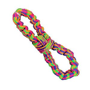 Brinquedo Mordedor Corda Resistente Colorfull 8 Elastic Cães Jambo Pet