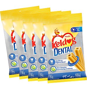 Kit Petisco Keldog Dental Tech para Cães de 1kg a 10kg 5 Unid - Kelco