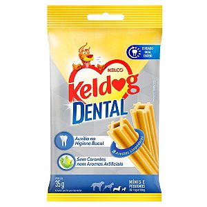 Petisco de Cuidado Oral Keldog Dental Tech para Cães Minis e Pequenos de 1kg a 10kg - 35g - Kelco