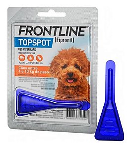 Antipulgas E Carrapatos Frontline Topspot Cães De 1 A 10 Kg Remédio Medicamento Pipeta Aplicável