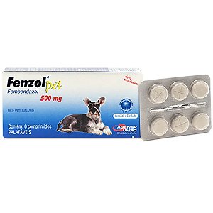 Vermífugo Fenzol Pet para Cães - 500mg - 6 Comprimidos - Agener União